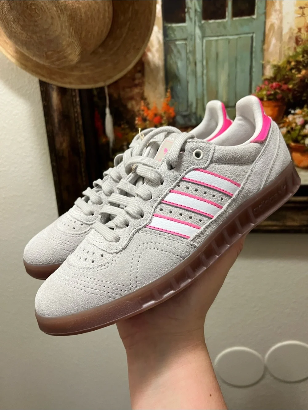 adidas Handball Top Rm Lace Up  Mens Grey Sneakers Casual Shoes.